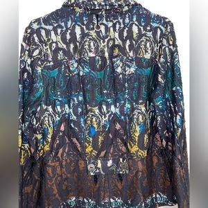 Kaktus unusual mixed media brown blazer, size L